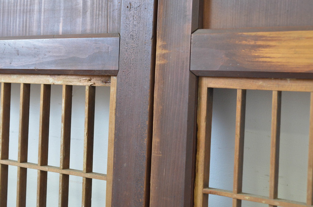 アンティーク建具 レーザー組子入り 渋みのある色合いが魅力の組