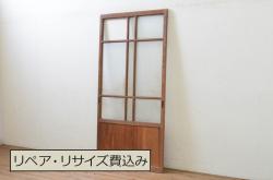 アンティーク建具　レトロな空間作りにおすすめなガラス窓2枚セット(引き戸、ガラス戸)(R-069624)
