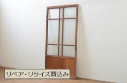 アンティーク建具　梅の木・菖蒲　鳥のさえずりが聞こえてきそうな表現が見事な彫刻欄間(明り取り、建具)(R-048483)