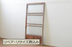 アンティーク建具　杉材　金具がアクセントの和の趣溢れる蔵戸1枚(引き戸、玄関戸)(R-071951)