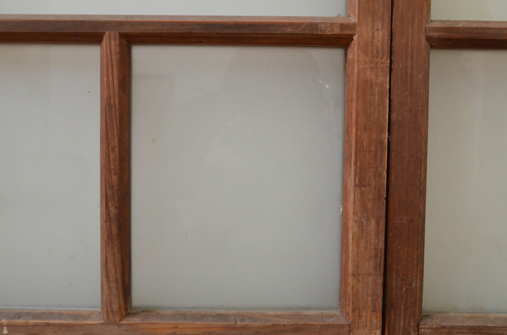 アンティーク建具　大正ロマン　ノスタルジックな雰囲気を醸し出すガラス窓4枚セット(引き戸、ガラス戸)(R-068880)