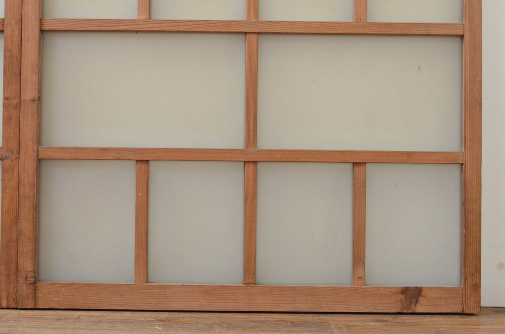 アンティーク建具　大正ロマン　ノスタルジックな雰囲気を醸し出すガラス窓4枚セット(引き戸、ガラス戸)(R-068880)