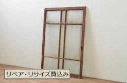 【オーダー建具実例】当店商品を参考にご希望のサイズで組子帯戸2枚を新規製作しました。組子部には障子を張り、濃い茶色の着色で上品な和の雰囲気に。(引き戸、建具)