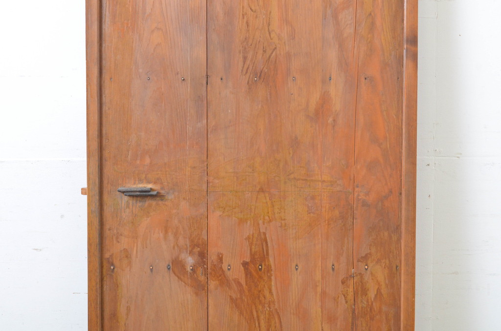 アンティーク建具　様々なテイストの空間にも馴染む!シンプルなデザインが魅力の扉1枚(ドア、玄関ドア、木製扉、板戸)(R-062981)