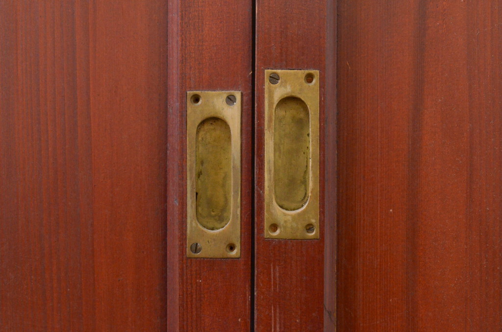アンティーク建具　モダンデザイン　大正ロマンの雰囲気を高める板戸窓2枚セット(引き戸)(R-068888)