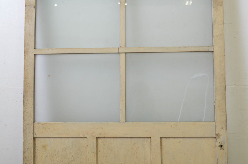 アンティーク建具　ペイント仕上げ限定　レトロな雰囲気づくりにおすすめのガラス戸1枚(引き戸)(R-063575)