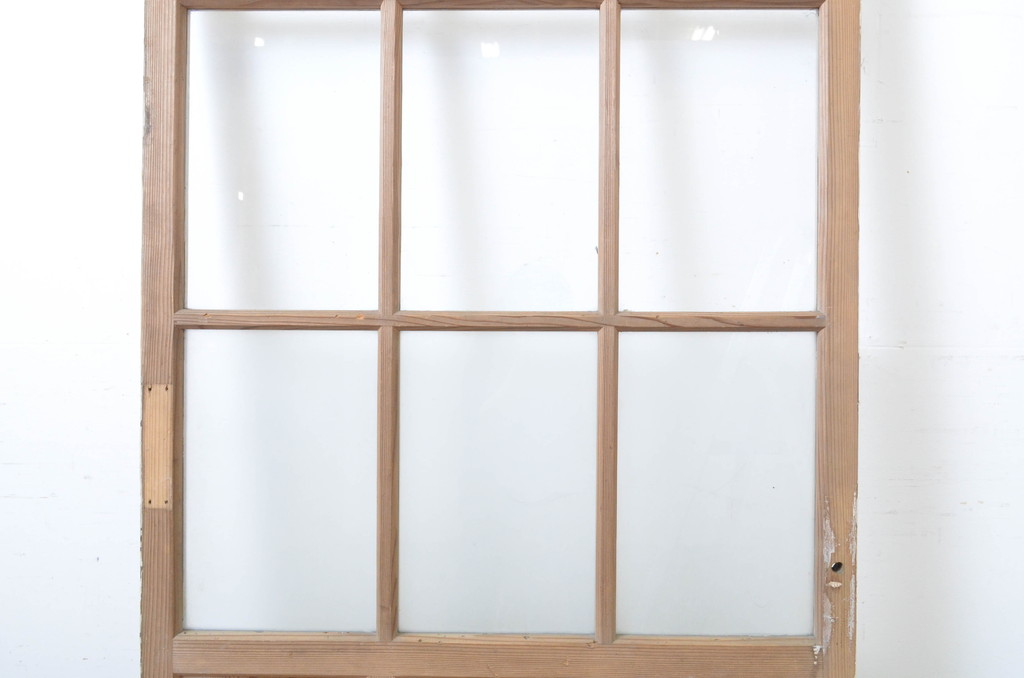 アンティーク建具　ペイント仕上げ限定　レトロな雰囲気づくりにおすすめのガラス戸1枚(引き戸)(R-063576)