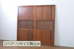 【セミオーダー家具実例】明治期の古い板戸4枚に高品質リペアを施しました。4枚それぞれご要望通りにリサイズし、平型戸車、引手を取り付け、現状の雰囲気そのままの色味で仕上げました。(引き戸、建具)