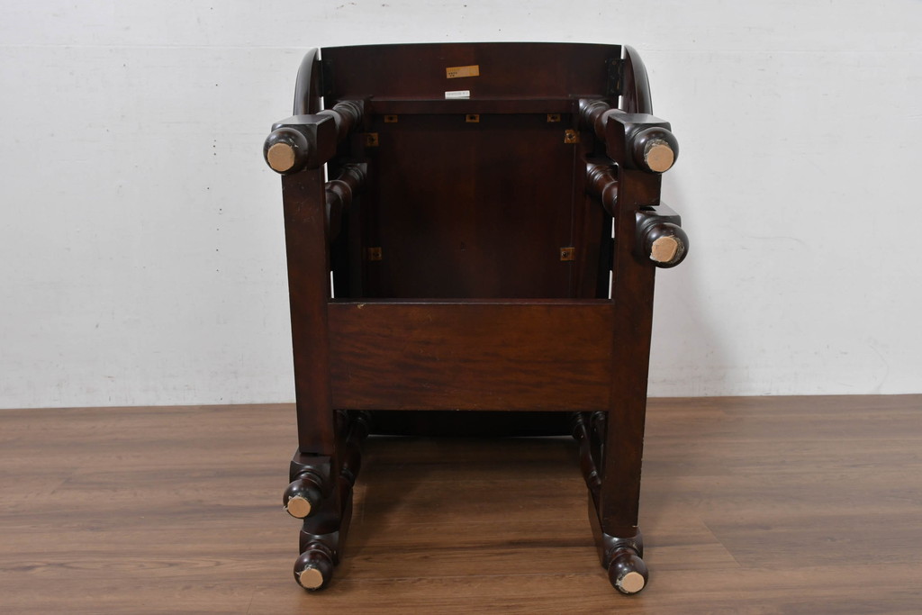 中古　超美品　松本民芸家具　M型バタフライ卓(楕円)　凝った脚のデザインが目を惹くバタフライテーブル(ドロップリーフテーブル、エクステンションテーブル、食卓、ダイニングテーブル、2人掛け、4人掛け、2人用、4人用)(定価約28万)(R-084701)