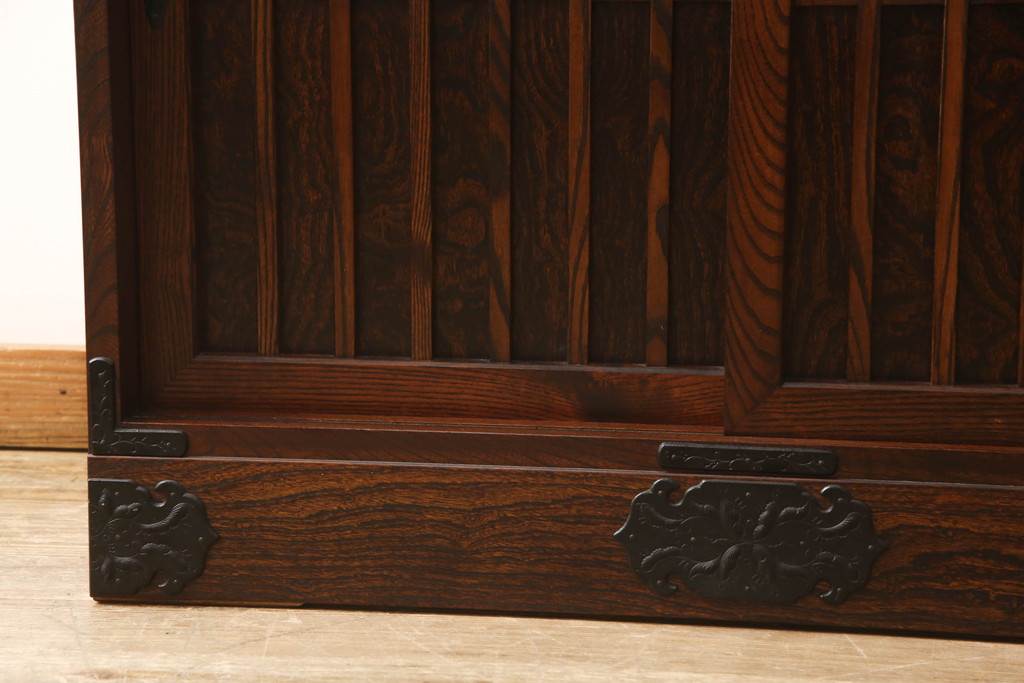 中古　美品　岩谷堂箪笥　上質な和の雰囲気を醸し出す収納棚(食器棚、カップボード、戸棚、書棚、ブックケース)(R-056747)