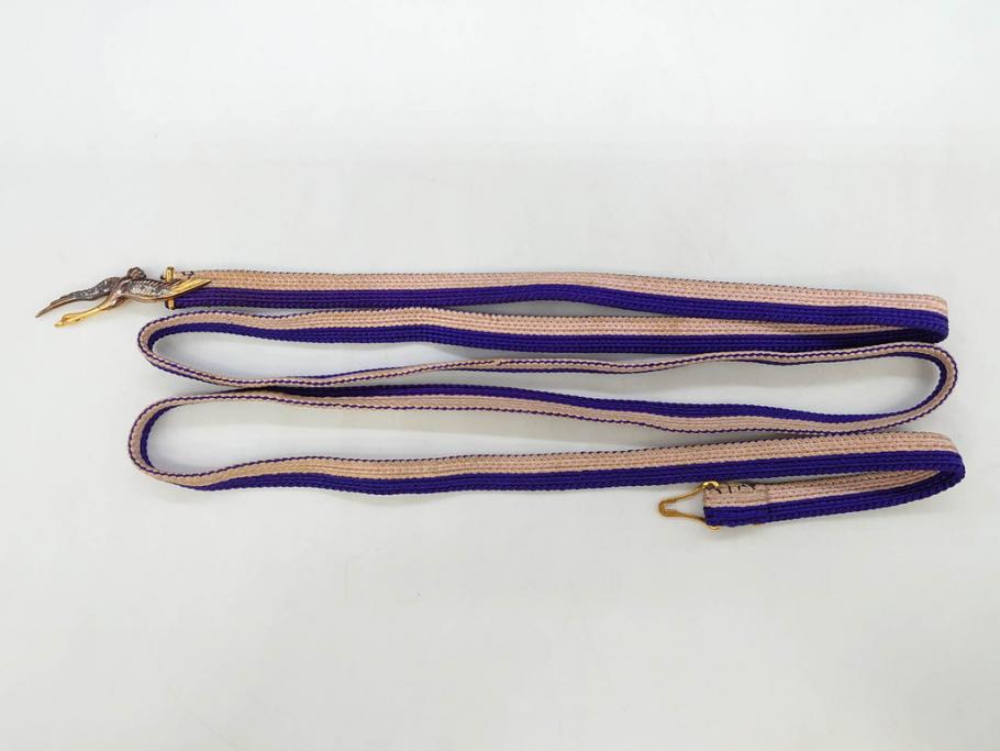 時代物　彫金　K20(20金)　羽ばたく鶴のデザインが上品な帯留め(つる、ツル、和装小物、着物道具、アクセサリー、帯締め、ゴールド、金)(R-078236)
