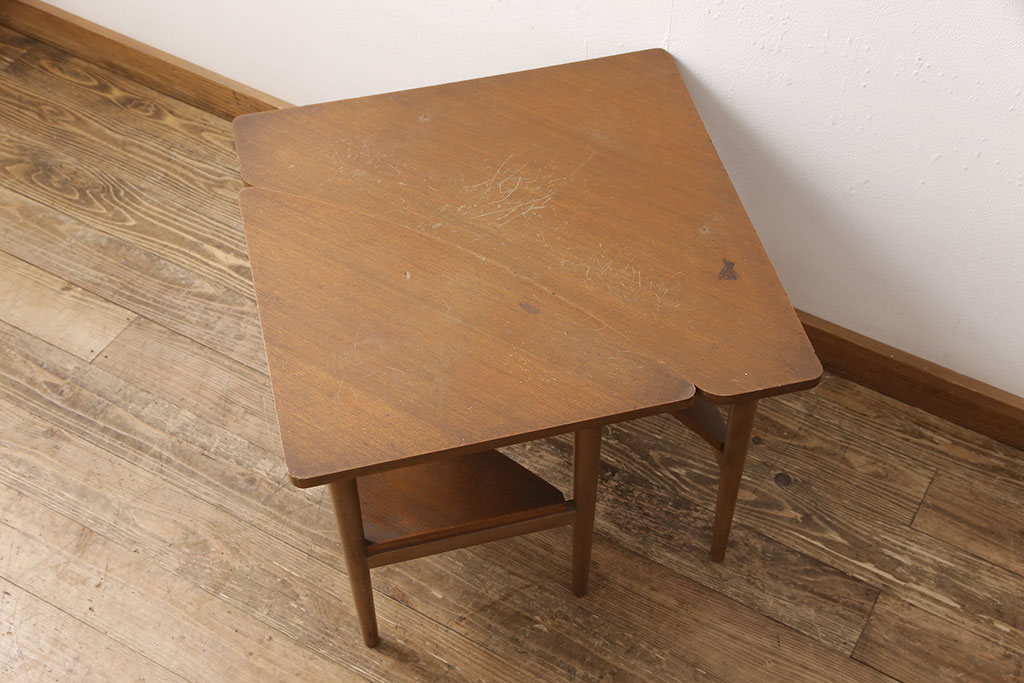 ビンテージ家具　ジャパンヴィンテージ　組み合わせ式　デッドスペースも有効活用できるサイドテーブル(コンソールテーブル、カフェテーブル、飾り台)(R-053589)