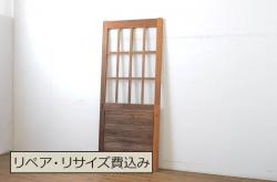 和製アンティーク　昭和初期　立派な古いお屋敷で使われていた幅約3.8メートルの手すり(手摺、柵、欄干、木製フェンス)(R-065275)