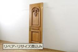 アンティーク建具　レトロな味わいが魅力のガラス戸1枚(引き戸、建具)(R-059116)
