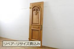 アンティーク建具　落ち着いた和の空間を演出する横桟付き引き戸1枚(板戸、帯戸、舞良戸)(R-071609)