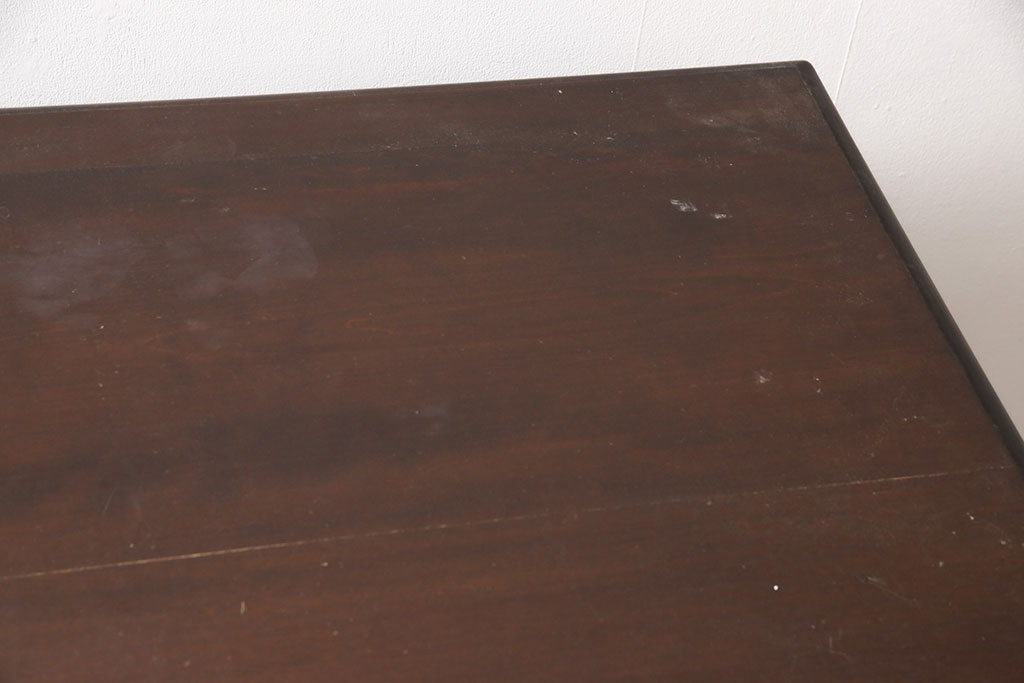 中古　松本民芸家具　シックな色合いが上品なM型両袖机(両袖デスク、ワークデスク、在宅ワーク、在宅用)(定価約72万円)(R-053912)