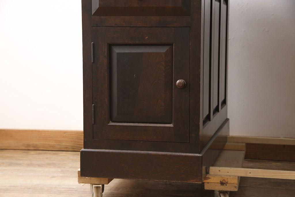 中古　松本民芸家具　シックな色合いが上品なM型両袖机(両袖デスク、ワークデスク、在宅ワーク、在宅用)(定価約72万円)(R-053912)