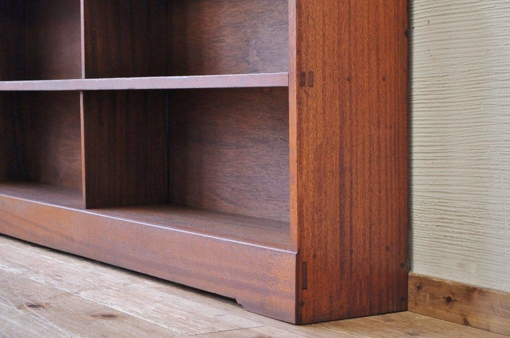 アンティーク家具　★古い木の大きな横長飾り棚
