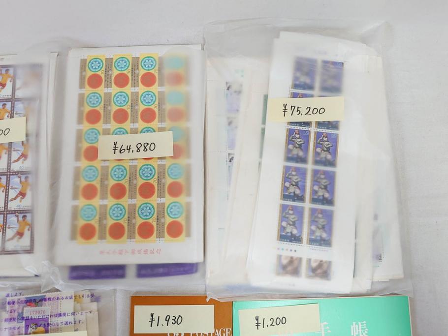 未使用切手　日本郵便　額面429,000円以上　切手シート・バラ等一式まとめてセット(記念切手、切手帳、切手コレクション、皇太子殿下御成婚記念、馬と文化シリーズ、ふるさと切手アルバム)(R-078245)