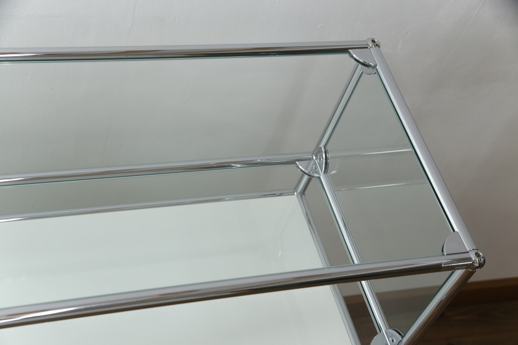中古　USMハラー(USM Haller)　鍵付きショーケースが魅力の鉄製キャビネット(収納棚、ラック、飾り棚、陳列棚、ガラスケース、店舗什器)(R-074303)