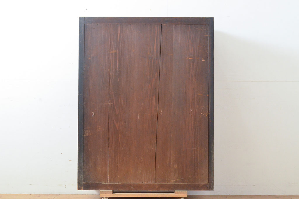 和製アンティーク　ヒノキ材　小振りなサイズ感で取り入れやすい収納棚(戸棚、水屋箪笥、食器棚)(R-053294)