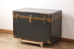アンティーク雑貨　和製アンティーク　古い欅材製の刳り貫き茶櫃(小物入れ)