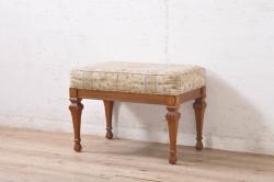 アンティーク家具　和製アンティーク　昭和初期　レトロな佇まいが魅力の木製ベンチ(長椅子、板座チェア)(R-037264)