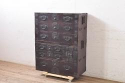 アンティーク雑貨　古民具・骨董　上品な古い裁縫箱(針箱)