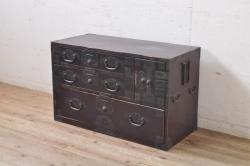 中古　DREXEL HERITAGE(ドレクセルヘリテイジ)　希少モデル!!ミラー入りで奥行が広く見えるコンソールテーブル(サイドボード、シェルフ、オープンラック、ディスプレイラック)(R-062008)