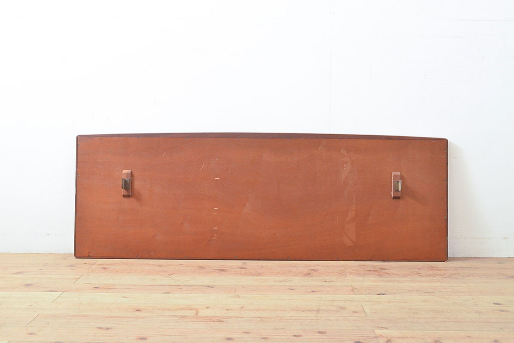 北欧ビンテージ　リメイク　チーク材製の横長ウォールミラー(壁掛け、鏡、ヴィンテージ)(R-053263)