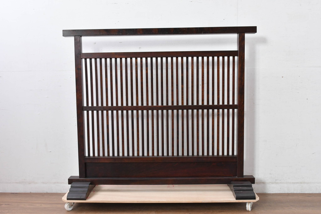 中古　美品　松本民芸家具　和の趣溢れる佇まいが魅力のC型衝立て(つい立て、衝い立て、パーテーション、間仕切り)(定価約18万円)(R-084686)