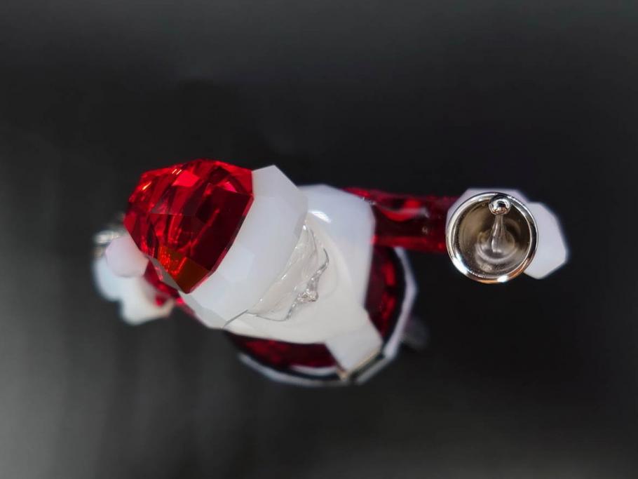 オーストリア　SWAROVSKI(スワロフスキー)　サンタクロース　高さ10.5cm　細部まで丁寧にカットされたクリスタルオブジェ(クリスマスデコレーション、クリスタルガラス、置物、ディスプレイ、箱付き)(R-078249)