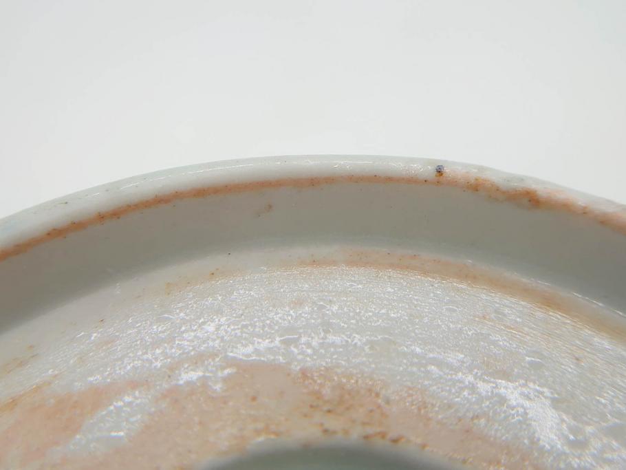 江戸後期　伊万里　線描き　約14cm　4.5寸　上品な大輪の牡丹が目を引くなます皿2枚セット(花、小皿、和皿、四寸五分、和食器)(R-078252)