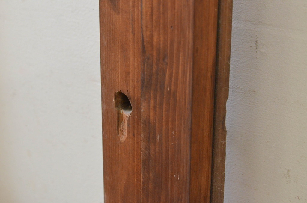 アンティーク建具　レトロな雰囲気漂うガラス戸2枚セット(引き戸)(R-070935)