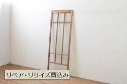 アンティーク建具　シンプルなデザインの大判ガラス戸3枚セット(引き戸)(R-067360)