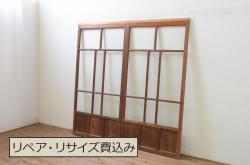 アンティーク建具　レトロな雰囲気を醸し出す幅広ガラス戸1枚(引き戸)(R-080920)