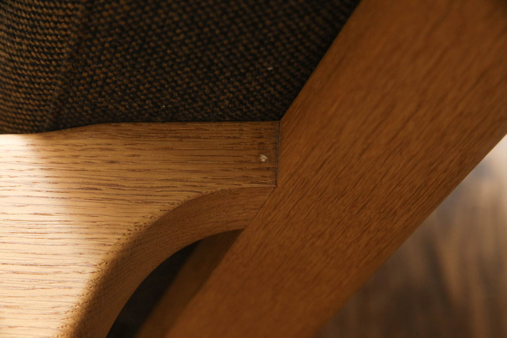 デンマークビンテージ　美品　GETAMA(ゲタマ)　Hans J Wegner(ハンス・J・ウェグナー)　GE290A　オーク材　くつろぎの空間を演出するアームチェアとオットマンのセット(椅子、イス、1P、一人掛けソファ、1人掛けソファ、フットスツール、ヴィンテージ、北欧)(R-068558)