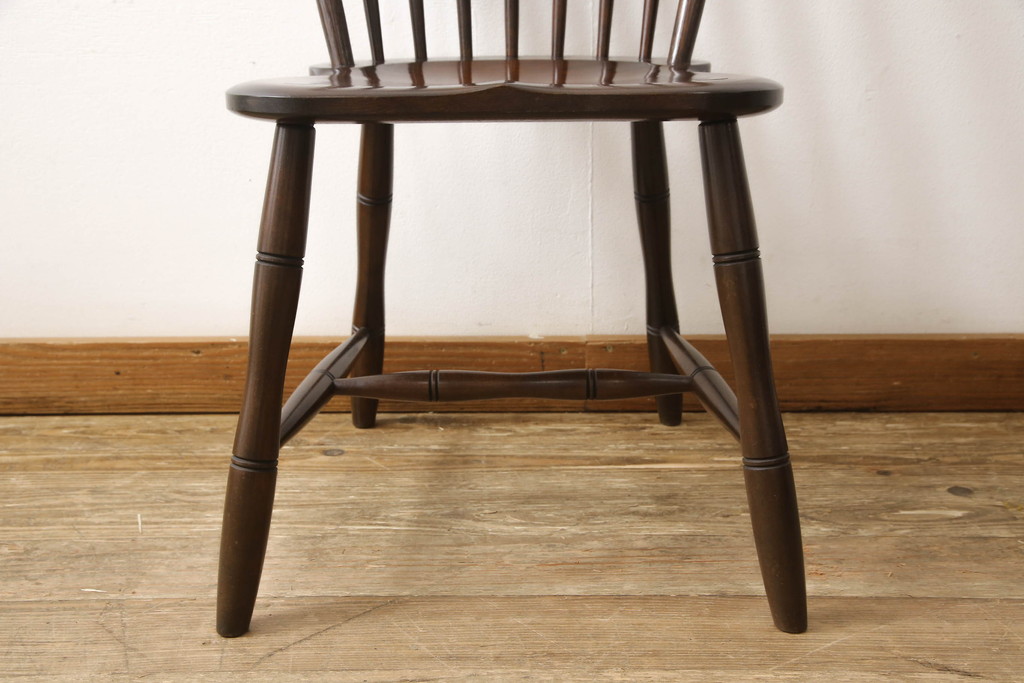 中古　美品　松本民芸家具　シックな佇まいが魅力的な#72型・リーチチェア(ダイニングチェア、ウィンザーチェア、板座チェア、椅子、ウインザーチェア)(R-061293)