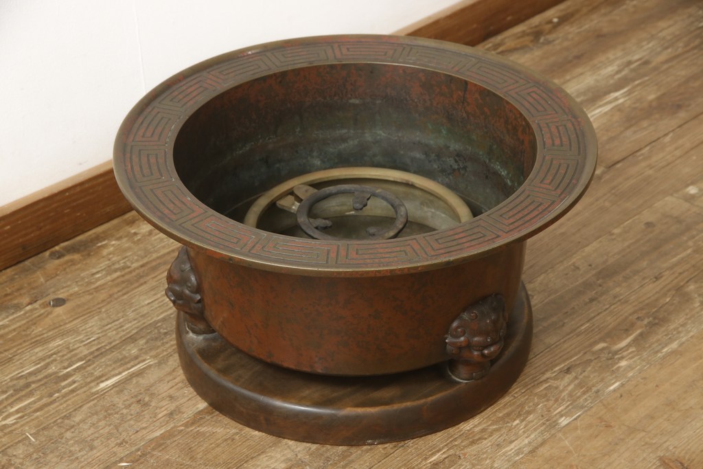 和製アンティーク 古美術 時代物 厚手 むらし銅 特大!直径約60cm 和製アンティーク 古美術 時代物 厚手 むらし銅 特大!直径約60cm