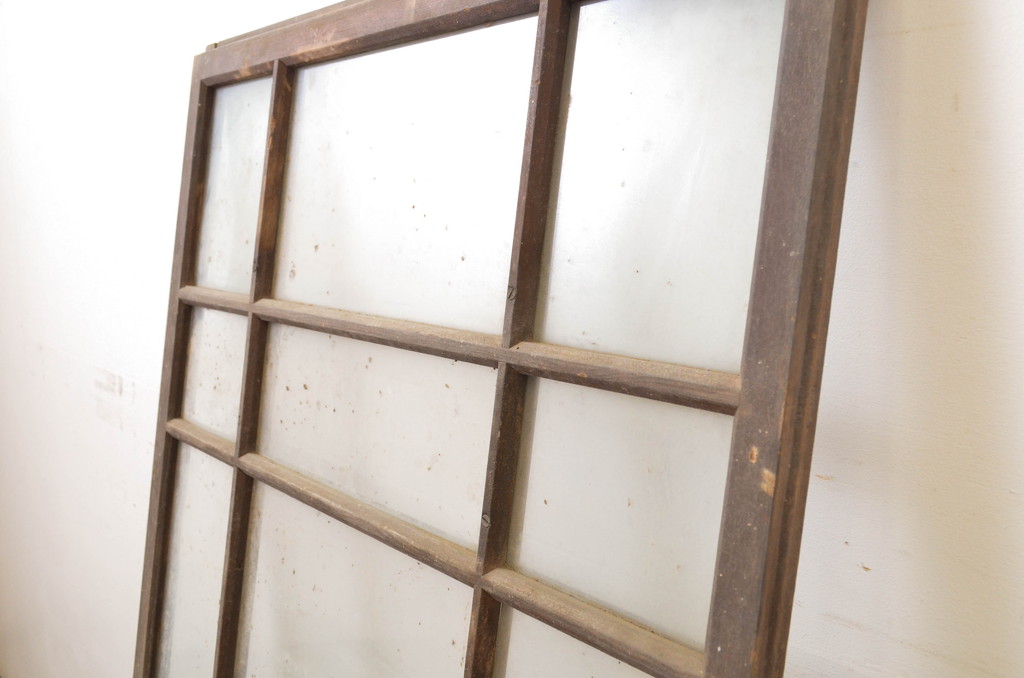 アンティーク建具　大正ロマンの雰囲気香るガラス窓1枚(ガラス戸、引き戸)(R-064067)