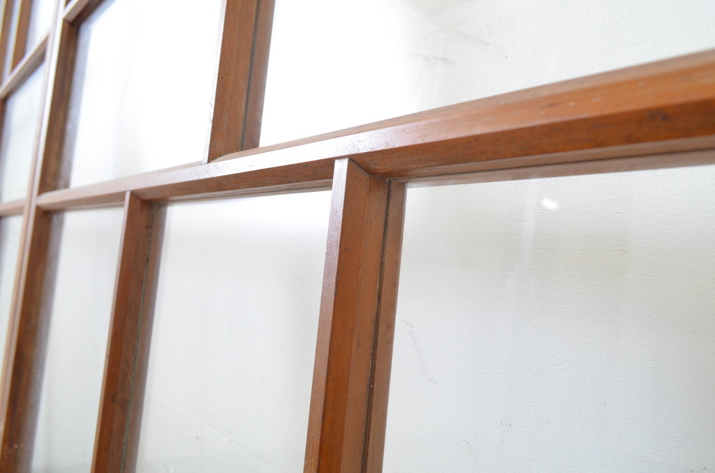 アンティーク建具　大正ロマンの雰囲気香るガラス戸2枚セット(引き戸)(R-062960)