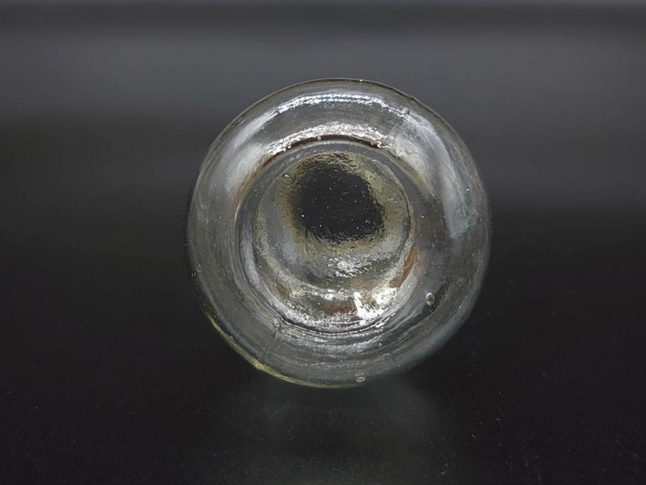 戦前　当時物　瓢箪型　気泡や絶妙なフォルムが味わいのあるニッキ水瓶5個セット(豆ガラス、ちびニッキ水、ガラス容器、駄菓子屋ビン、ペロペロ、レトロガラス、一輪挿し、ひょうたん)(R-077064)