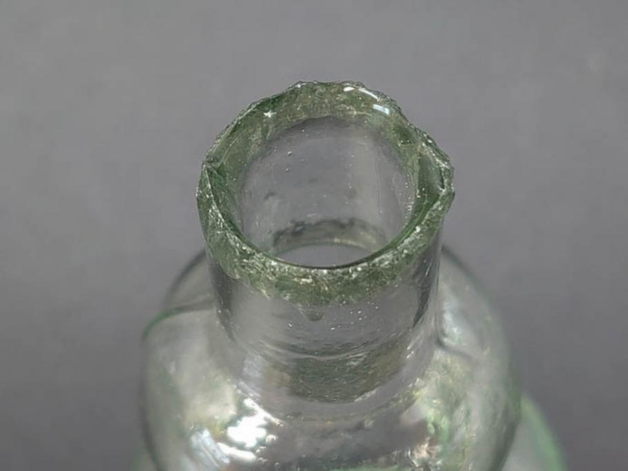 戦前　当時物　瓢箪型　気泡や絶妙なフォルムが味わいのあるニッキ水瓶5個セット(豆ガラス、ちびニッキ水、ガラス容器、駄菓子屋ビン、ペロペロ、レトロガラス、一輪挿し、ひょうたん)(R-077064)