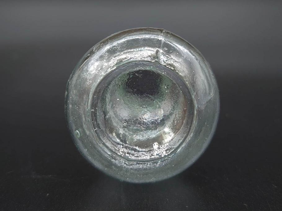 戦前　当時物　瓢箪型　気泡や絶妙なフォルムが味わいのあるニッキ水瓶5個セット(豆ガラス、ちびニッキ水、ガラス容器、駄菓子屋ビン、ペロペロ、レトロガラス、一輪挿し、ひょうたん)(R-077064)