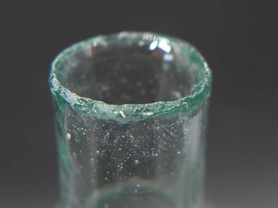 戦前　当時物　瓢箪型　気泡や絶妙なフォルムが味わいのあるニッキ水瓶5個セット(豆ガラス、ちびニッキ水、ガラス容器、駄菓子屋ビン、ペロペロ、レトロガラス、一輪挿し、ひょうたん)(R-077064)