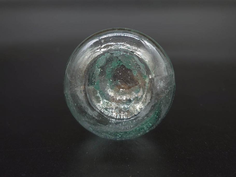 戦前　当時物　瓢箪型　気泡や絶妙なフォルムが味わいのあるニッキ水瓶5個セット(豆ガラス、ちびニッキ水、ガラス容器、駄菓子屋ビン、ペロペロ、レトロガラス、一輪挿し、ひょうたん)(R-077064)
