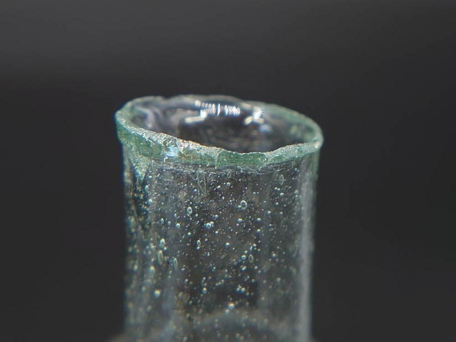 戦前　当時物　瓢箪型　気泡や絶妙なフォルムが味わいのあるニッキ水瓶5個セット(豆ガラス、ちびニッキ水、ガラス容器、駄菓子屋ビン、ペロペロ、レトロガラス、一輪挿し、ひょうたん)(R-077064)