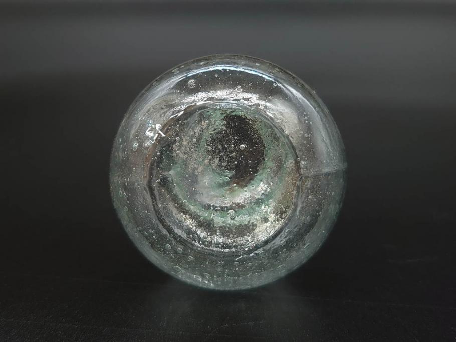 戦前　当時物　瓢箪型　気泡や絶妙なフォルムが味わいのあるニッキ水瓶5個セット(豆ガラス、ちびニッキ水、ガラス容器、駄菓子屋ビン、ペロペロ、レトロガラス、一輪挿し、ひょうたん)(R-077064)
