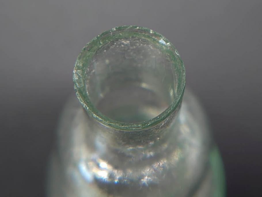 戦前　当時物　瓢箪型　気泡や絶妙なフォルムが味わいのあるニッキ水瓶5個セット(豆ガラス、ちびニッキ水、ガラス容器、駄菓子屋ビン、ペロペロ、レトロガラス、一輪挿し、ひょうたん)(R-077064)