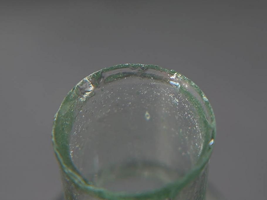 戦前　当時物　瓢箪型　気泡や絶妙なフォルムが味わいのあるニッキ水瓶5個セット(豆ガラス、ちびニッキ水、ガラス容器、駄菓子屋ビン、ペロペロ、レトロガラス、一輪挿し、ひょうたん)(R-077064)